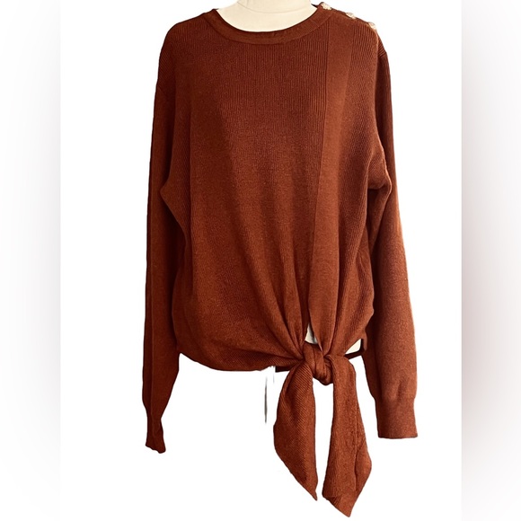 City Chic Royal Jumper Copper Long Sleeves Button Detail Brand New Plus Size M - Picture 2 of 8